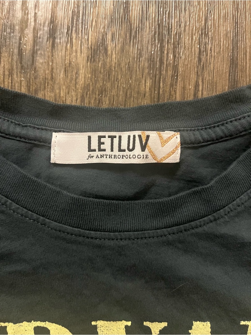 Letluv for Anthropologie nirvana Graphic Tee with Yellow Print - Picture 2 of 3